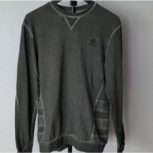 adidas dark olive Cotton Crewneck Pullover grunge Men's Long Sleeve Size M